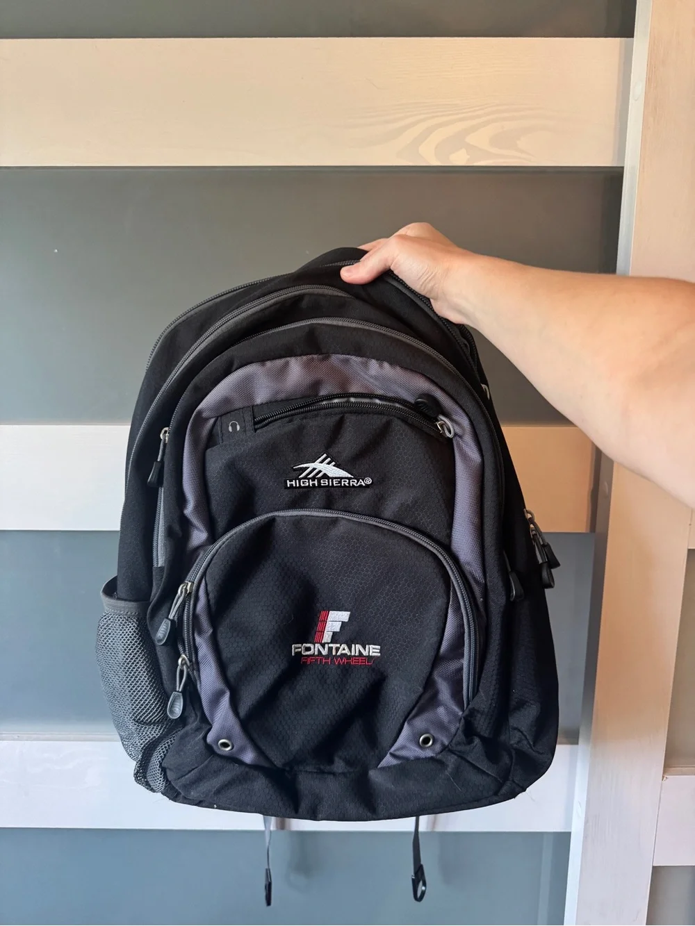 High Sierra Black and Gray Men's Backpack Fontaine Logo